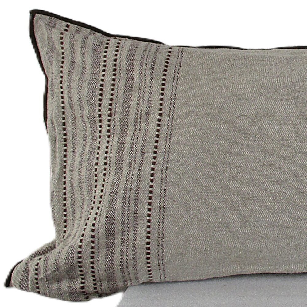 CRATE & BARREL STRIPED LINEN PILLOW COVER - Picture 5 of 14